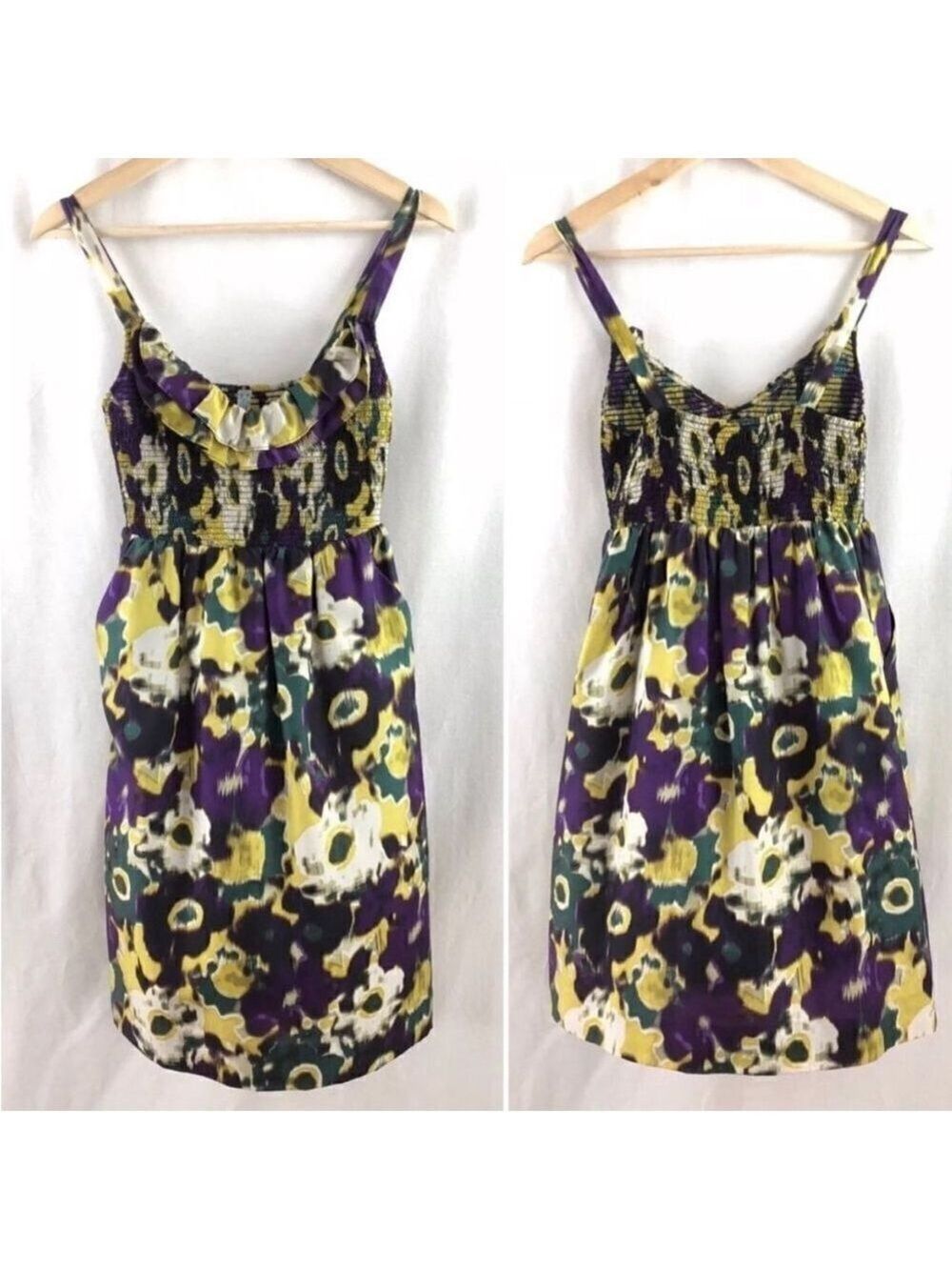 Anthropologie Purple and Yellow Floral Dress - Picture 2 of 13